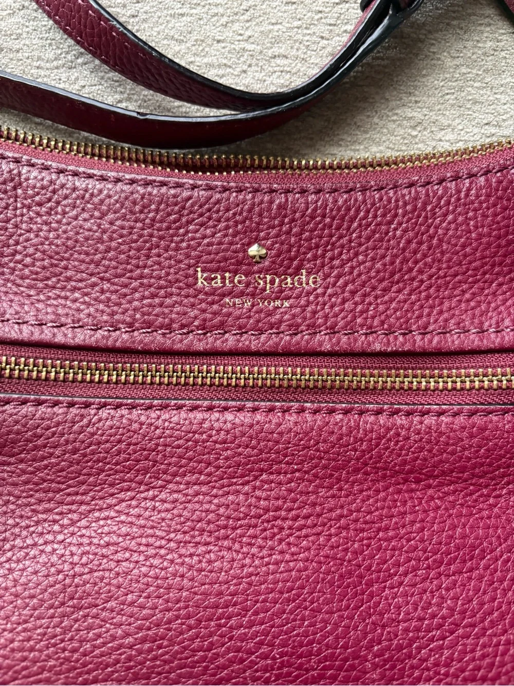 Kate spade Pebbled Leather Crossbody Bag in Berry